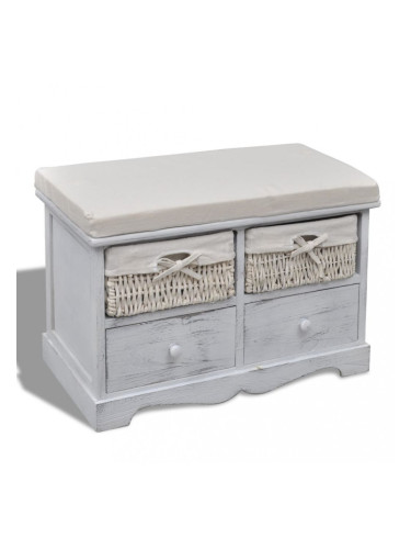 Елегантна пейка сандък за съхранение с 4 чекмеджета