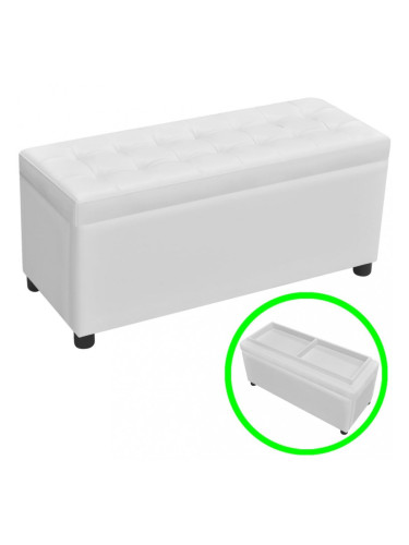 Sonata Табуретка-ракла тип отоманка, изкуствена кожа, бяла