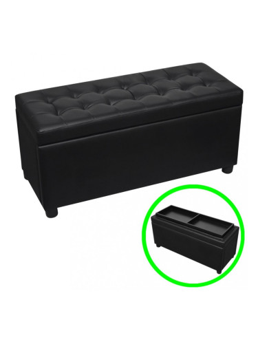 Sonata Табуретка-ракла тип отоманка, изкуствена кожа, черна