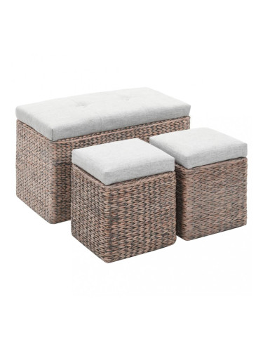 Sonata Пейка с 2 табуретки, морска трева, сиви