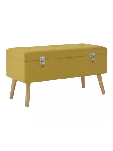 Sonata Пейка с отделение за съхранение, 80 см, кадифе цвят горчица