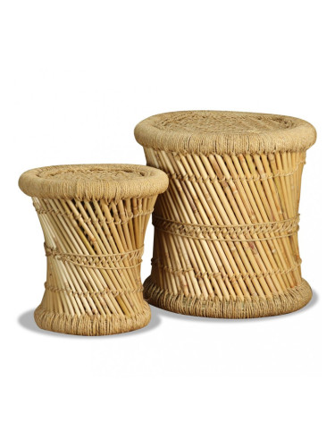 Sonata Комплект табуретки, 2 бр, бамбук, юта