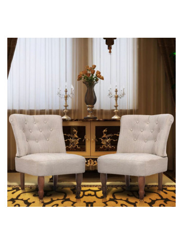 Sonata Фотьойли във френски стил, 2 броя, текстил, кремави