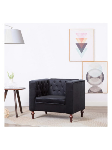 Sonata Фотьойл, кадифена тапицерия, 86x67x71 см, черен