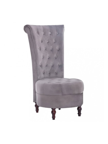 Sonata Стол с висока облегалка, сив, кадифе