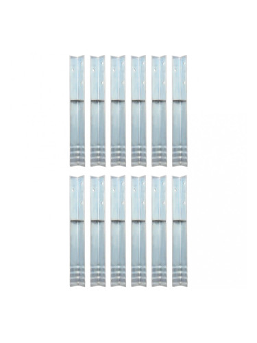 Sonata L-образни земни анкери, 12 бр, галванизирана стомана, 5x5x50 см