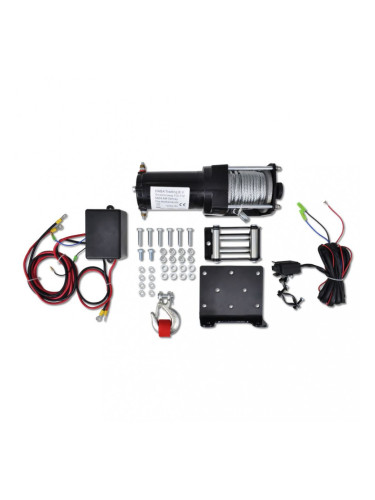 Електрическа лебедка 12 V, 1360 кг, монтажна планка