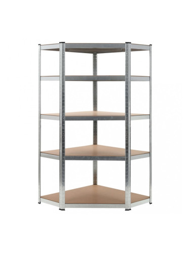 Sonata Стелаж за съхранение, сребрист, 90x90x180 см, стомана и МДФ