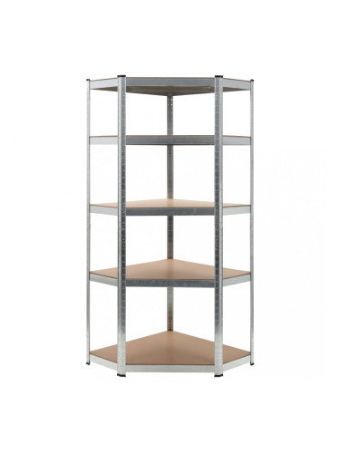 Sonata Стелаж за съхранение, сребрист, 75x75x180 см, стомана и МДФ
