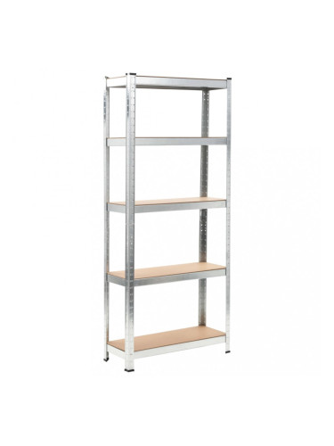 Sonata Стелаж за съхранение, сребрист, 75x30x172 см, стомана и МДФ