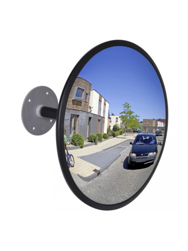 Изпъкнало пътно огледало акрил, черно, 30 см външно