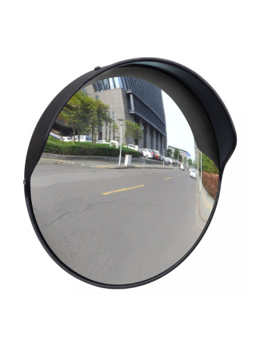Изпъкнало пътно огледало PC пластмаса, черно 30 см външно