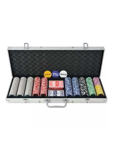 Sonata Покер комплект с 500 лазерни чипа, алуминий