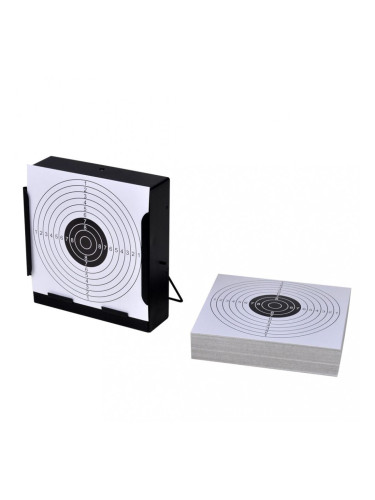 14 см квадратен държач за мишени + 100 хартиени мишени