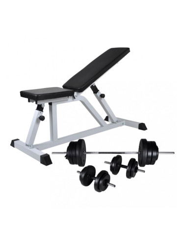 Sonata Комплект лежанка с щанга и дъмбели, 60,5 кг