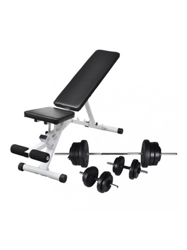 Sonata Комплект лежанка с щанга и дъмбели, 60,5 кг