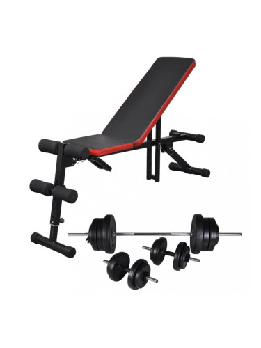 Sonata Комплект регулируема пейка за преси с щанга и дъмбели, 60,5 кг