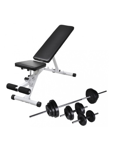 Sonata Комплект лежанка с щанга и дъмбели, 30,5 кг