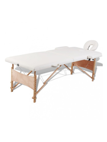 Масажна кушетка, 2 зони, цвят: кремаво-бял