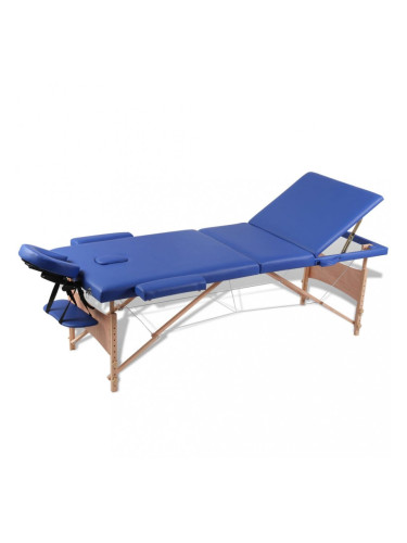Масажна кушетка с 3 зони, цвят: син
