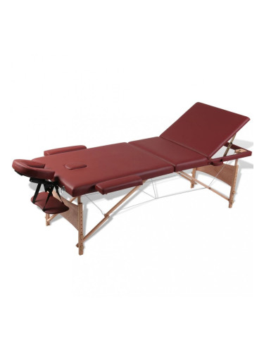 Масажна маса с 3 зони, цвят: червен