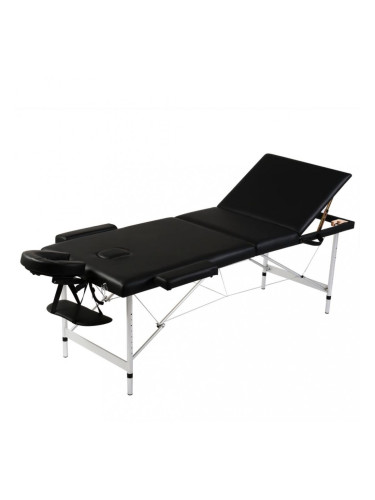 Черна сгъваема масажна кушетка с 3 зони