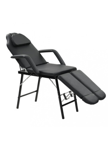 Sonata Преносим козметичен стол, изкуствена кожа, 185x78x76 см, черен