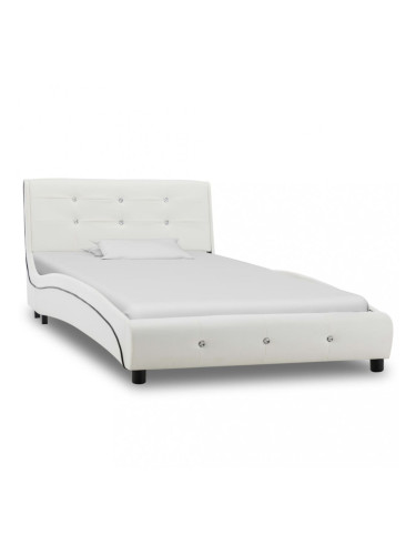 Sonata Рамка за легло, бяла, изкуствена кожа, 90x200 cм