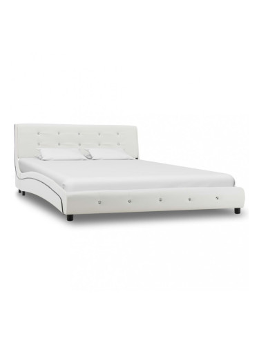 Sonata Рамка за легло, бяла, изкуствена кожа, 140x200 cм