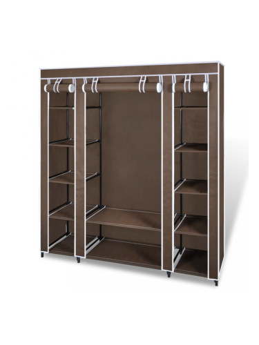 Sonata Текстилен гардероб с отделения и летви, 45 x 150 x176 см, кафяв
