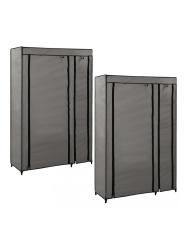 Sonata Сглобяеми гардероби, 2 бр, сиви, 110x45x175 см, текстил