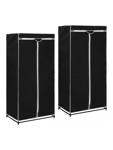 Sonata Гардероби, 2 бр, черни, 75x50x160 см