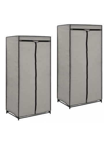 Sonata Гардероби, 2 бр, сиви, 75x50x160 см
