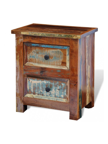 Sonata Нощно шкафче с 2 чекмеджета, масивно регенерирано дърво