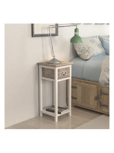 Sonata Нощно шкафче с 1 чекмедже, кафяво и бяло