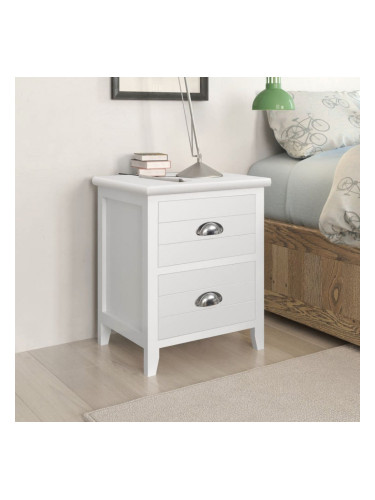 Sonata Нощно шкафче с 2 чекмеджета, 2 бр, бяло