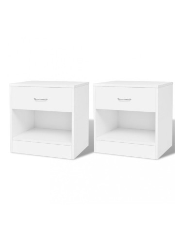 Sonata Нощно шкафче с чекмедже, 2 бр, цвят бял