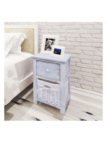 Sonata Нощно шкафче, "износен" шик, дърво, бяло