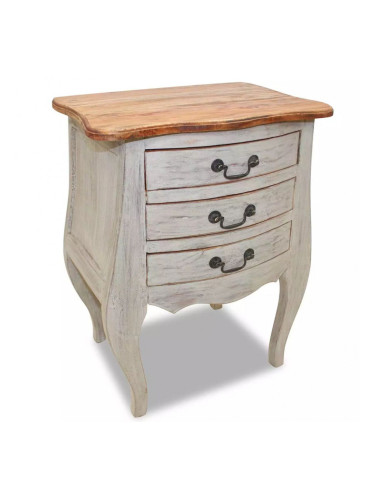 Sonata Нощно шкафче, регенерирано дърво масив, 48x35x64 см