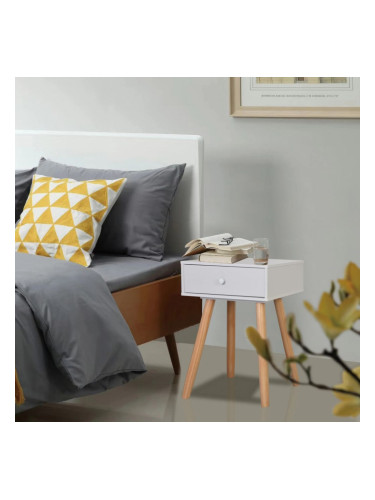 Sonata Нощни масички, 2 бр, иглолистен масив, 40x30x61 см, бели