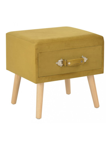 Sonata Нощно шкафче, цвят горчица, 40x35x40 см, кадифе