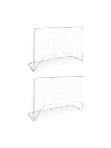 Sonata Футболни врати, 2 бр, с мрежи, 182x61x122 см, стомана, бели