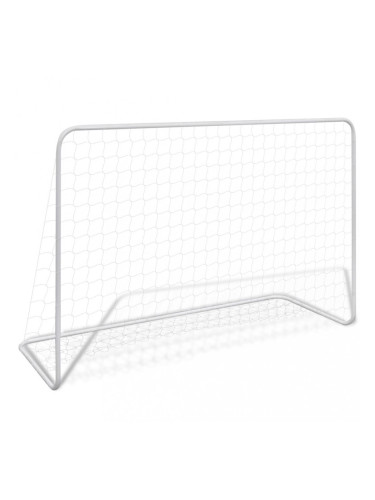 Sonata Футболна врата с мрежа, 182x61x122 см, стомана, бяла