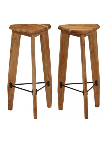 Sonata Бар столове, 2 бр, акациево дърво масив, триъгълни
