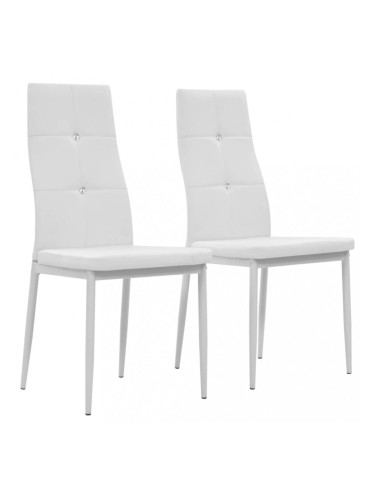 Sonata Трапезни столове, 2 бр, изкуствена кожа, 43x43,5x96 см, бели