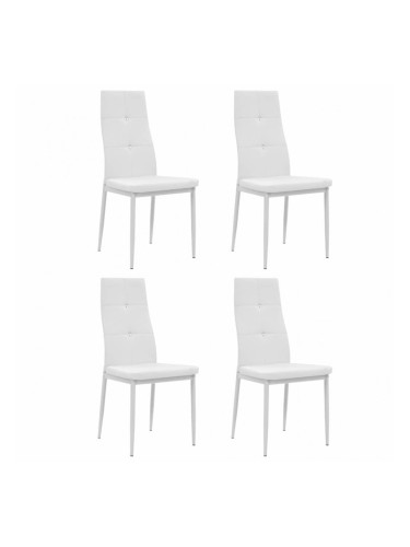 Sonata Трапезни столове, 4 бр, изкуствена кожа, 43x43,5x96 см, бели