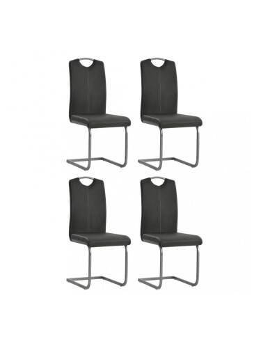 Sonata Трапезни столове, 4 бр, изкуствена кожа, 43x55x100 см, сиви