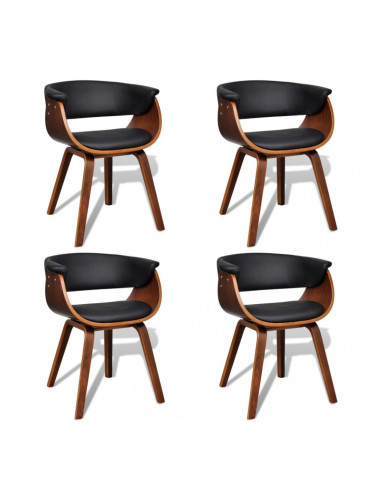 Sonata Трапезни столове, 4 бр, дървена рамка, изкуствена кожа