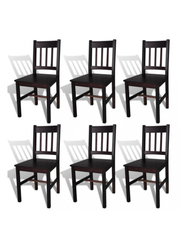 Sonata Трапезни столове, 6 бр, дърво, кафяви