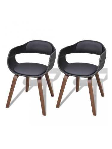 Sonata Трапезни столове, 2 бр, извита дървена рамка, изкуствена кожа